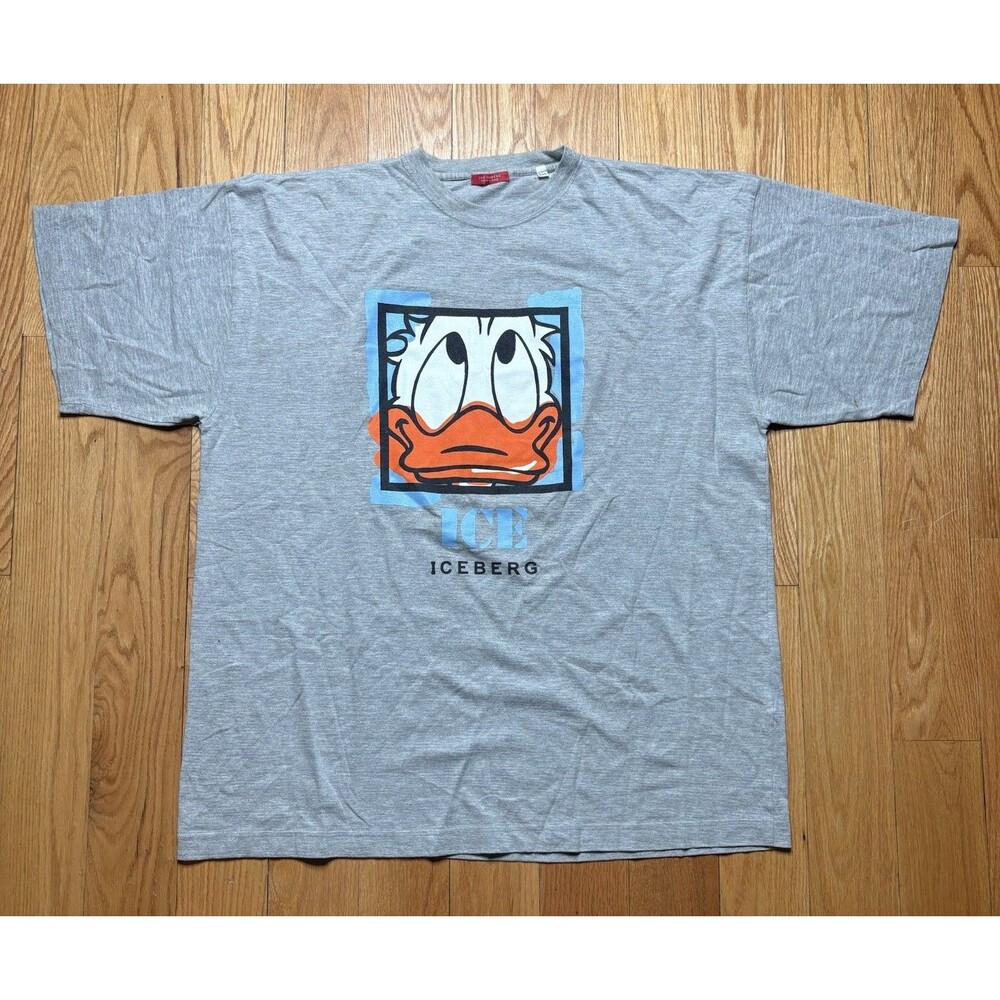 Vintage Donald Duck Iceberg T shirt Made in Italy Mens Size XXL Rare Double Side